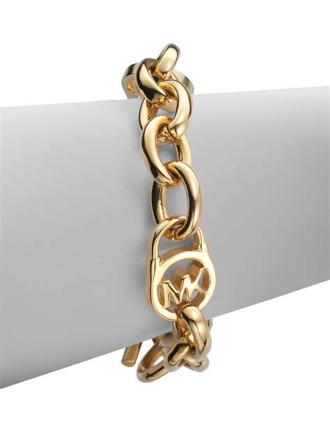 michael kors gold chain link bracelet|michael kors charm bracelet.